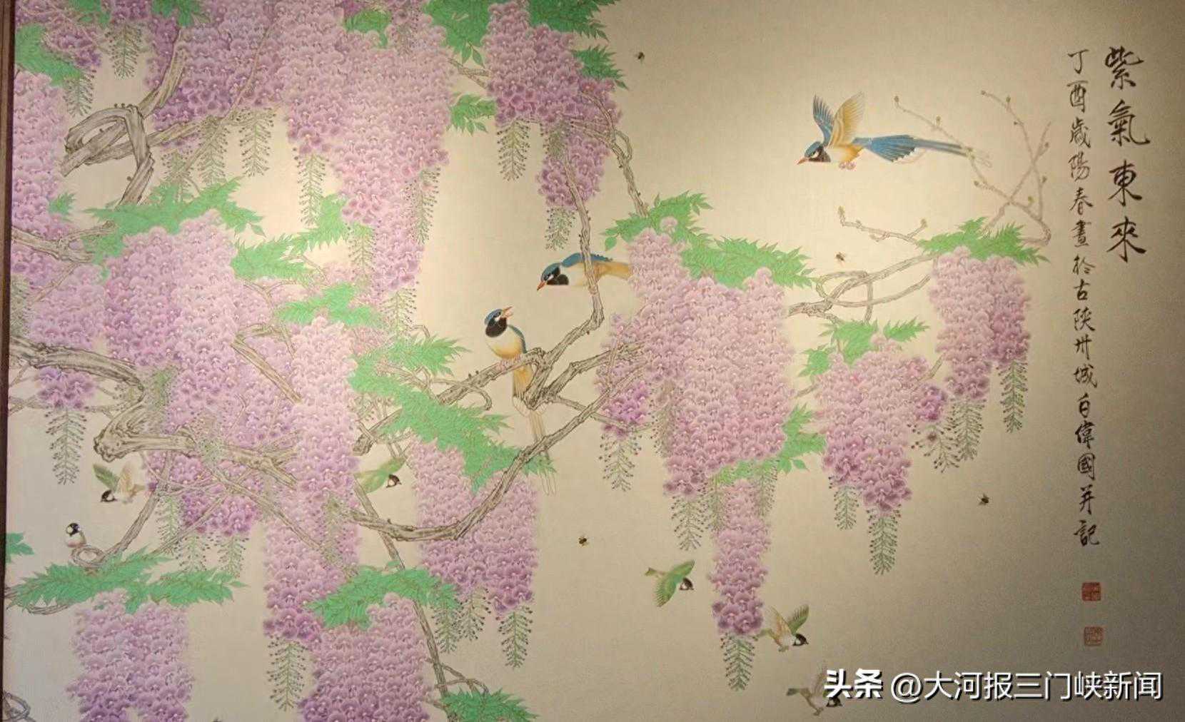 三门峡市青年画家白伟国花鸟作品展开展