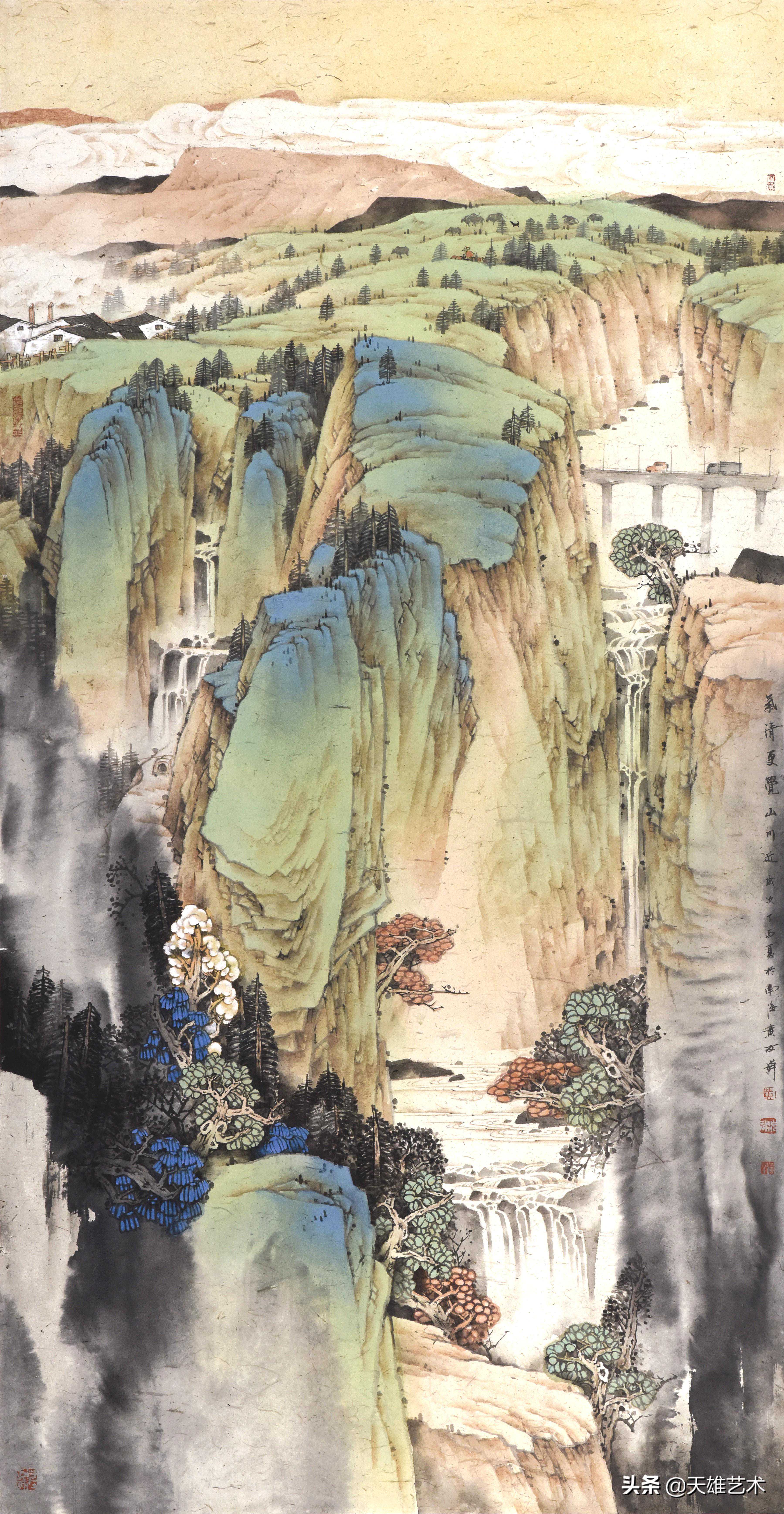黄汝祥，气清更觉山川近，凌虚金晖梦，国画山水作品集