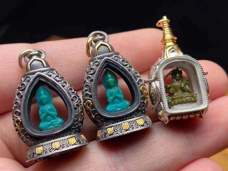 绿松石寸佛嘎乌盒