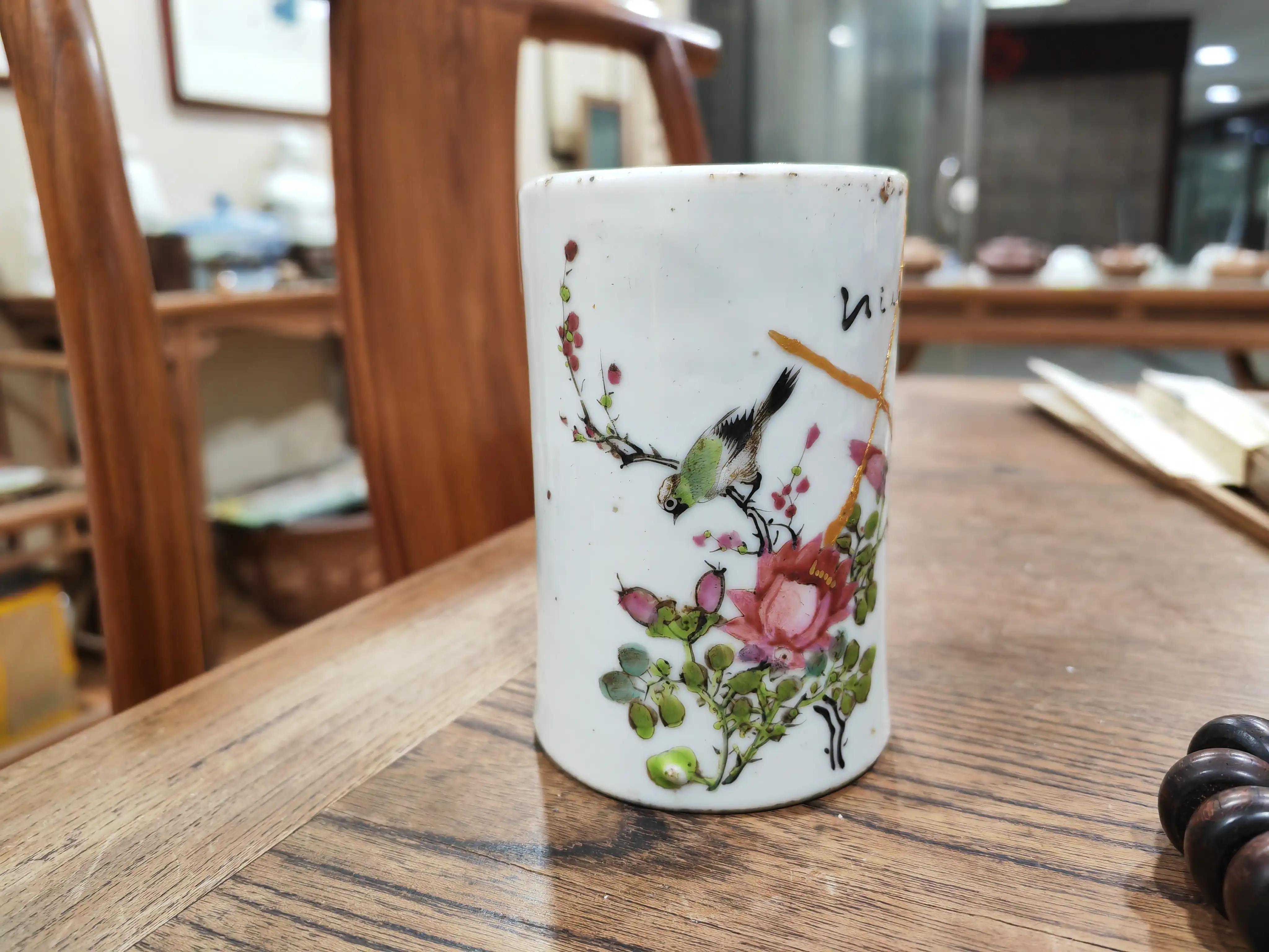 特别钟爱粉彩瓷器上的鸟