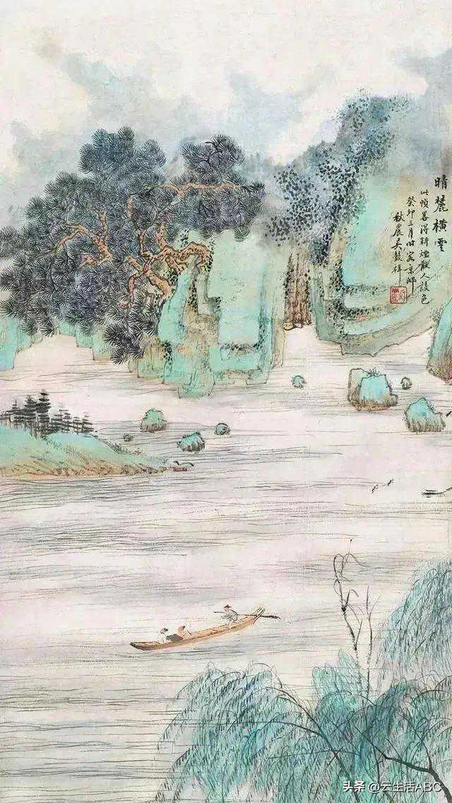 吴谷祥画山水，苍浑厚重，赋色清丽