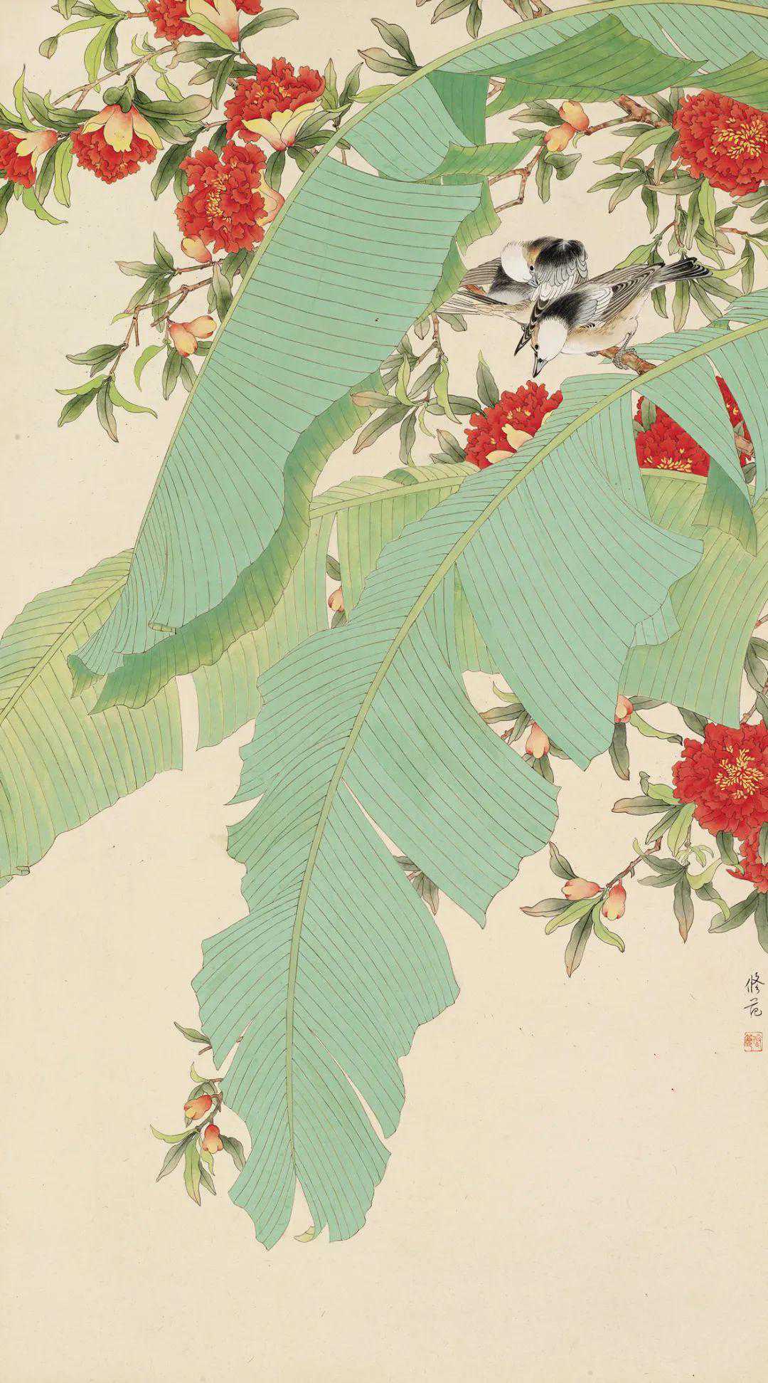 陈之佛之女 陈修范 工笔花鸟作品欣赏